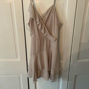 Cream Ruffled Jumpsuit with Spaghetti Straps